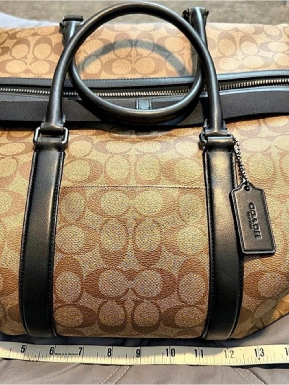 COACH East West Large Carryall in Brown & Black